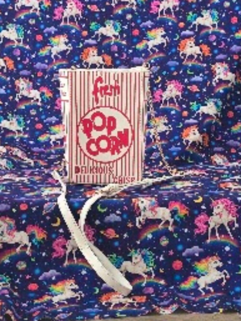 Novelty Popcorn Box Crossbody Purse Retro Movie Night Kitsch Shoulder Bag
